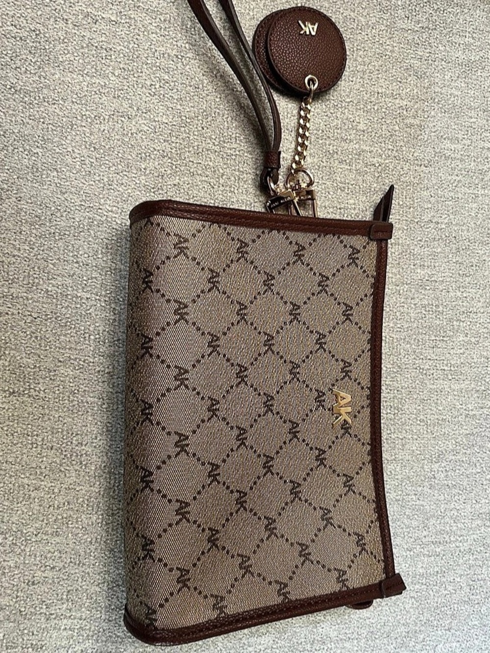 Anne Klein AKW1682 Brown Wristlet Crossbody NWT